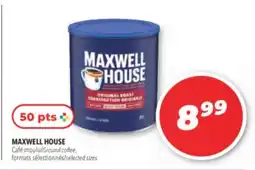 Familiprix MAXWELL HOUSE Ground coffee selected sizes offer