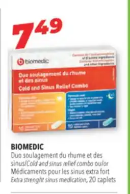 Familiprix BIOMEDIC, Cold and sinus relief combo or Extra strenght sinus medication, 20 caplets offer