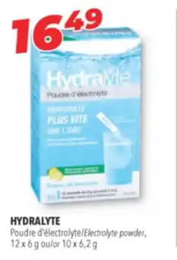 Familiprix HYDRALYTE, Electrolyte powder, 12 x 6 g or 10 x 6,2 g offer