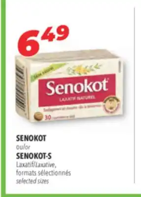 Familiprix SENOKOT or SENOKOT-S Laxative selected sizes offer