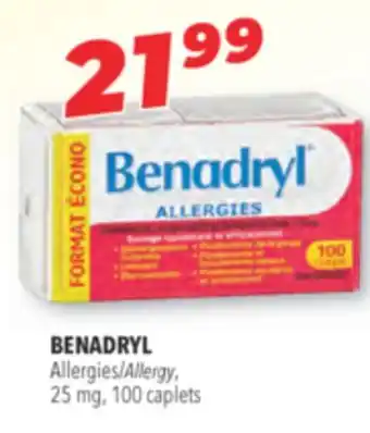 Familiprix BENADRYL, Allergy, 25 mg, 100 caplets offer