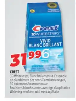 Familiprix CREST, 3D Vivid, Ensemble de Dental whitening kit, 10 treatments or CREST, Whitening emulsions with wand applicator offer
