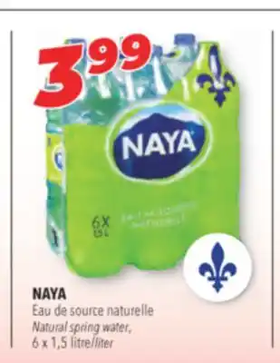 Familiprix NAYA, Natural spring water, 6 x 1,5 litre offer