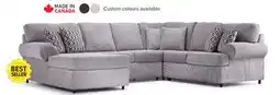 Leon's Jupiter 4-Piece Sectional with Left-Facing Chaise - Ash Grey offer