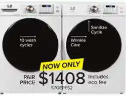 Leon's L2 White Front Load Washer (5.2 Cu. Ft) & White Electric Dryer (8.0 Cu. Ft) - LF52N3AWW/LE52N3AWW offer