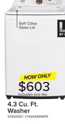 Leon's L2 White Top Load Washer (4.3 Cu. Ft) - LT43A3AWW offer