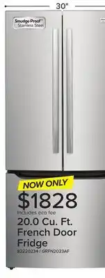 Leon's Frigidaire Gallery Smudge-Proof Stainless Steel French Door Refrigerator (20 Cu. Ft.) - GRFN2023AF offer