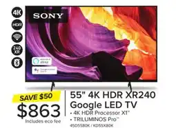 Leon's SONY 55 4K HDR LED Google TV - KD55X80K offer
