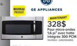 Leon's Four micro-ondes avec hotte intégrée 1,6 pi³ inox JVM2165SMSS GE offer