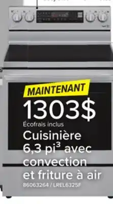Leon's Cuisinière électrique 6,3 pi³ ThinQ InstaView avec friture à air et convection véritable acier inoxydable résistant aux tache offer