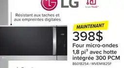 Leon's Four micro-ondes intelligent avec hotte intégrée 1,8 pi³ acier inoxydable MVEM1825F LG offer