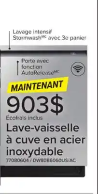 Leon's Lave-vaisselle encastrable avec AutoRelease acier inoxydable DW80B6060US/AC Samsung offer
