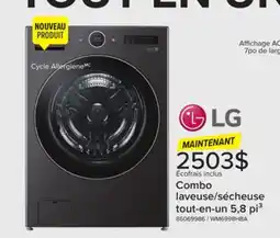 Leon's Combiné Laveuse/sécheuse tout-en-un à chargement frontal 5,8 pi³ sans évent avec technologie Inverter HeatPump et moteur Dire offer