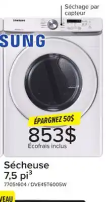 Leon's Sécheuse électrique à profondeur réduite 7.5 pi³ blanc DVE45T6005W/AC Samsung offer