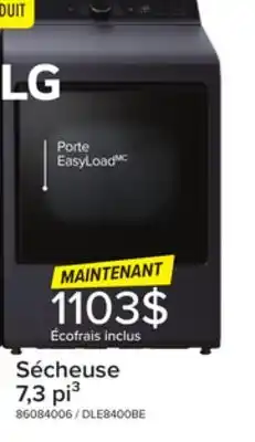 Leon's Sécheuse électrique 7,3 pi³ avec porte EasyLoad noir mat DLE8400BE LG offer