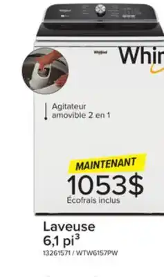 Leon's Laveuse à chargement par le haut 6,1 pi³ blanc WTW6157PW Whirlpool offer