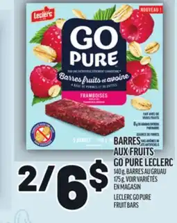 Metro BARRES AUX FRUITS GO PURE LECLERC | LECLERC GO PURE FRUIT BARS offer