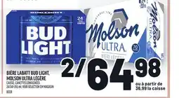 Metro BUD LIGHT, MOLSON ULTRA LÉGÈRE CAISSE, CANETTES | BEER offer