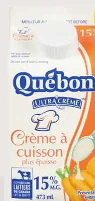 IGA QUÉBON ULTRA'CRÈME OR SEALTEST 35% M.G. (237 mL), 5%, 10%, 15% M.G. (473 mL) CREAM offer