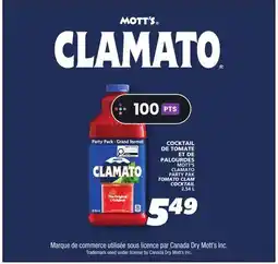 IGA MOTT'S CLAMATO TOMATO CLAM COCKTAIL offer