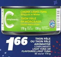 IGA COMPLIMENTS LIGHT TUNA OR FLAVOURED LIGHT TUNA offer