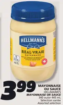 IGA HELLMANN'S MAYONNAISE OR SAUCE offer