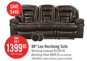 The Brick Leo Leath-Aire Fabric Reclining Sofa - Walnut offer