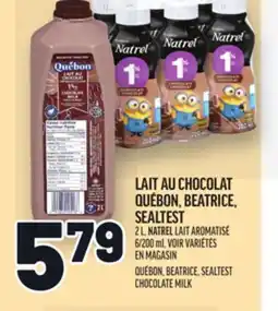 Metro LAIT AU CHOCOLAT QUÉBON, BEATRICE, SEALTEST | QUÉBON, BEATRICE, SEALTEST CHOCOLATE MILK offer