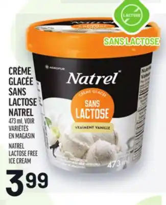 Metro CRÈME GLACÉE SANS LACTOSE NATREL | NATREL LACTOSE FREE ICE CREAM offer