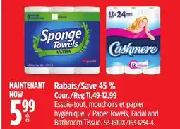 Canadian Tire SpongeTowels Paper Towels, Facial and Bathroom Tissue offer