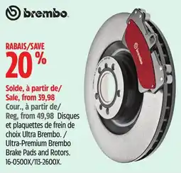 Canadian Tire Ultra-Premium Brembo Brake Pads and Rotors offer