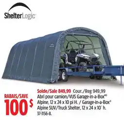 Canadian Tire Shelter Logic Garage-in-a-Box Alpine SUV/Truck Shelter, 12 x 24 x 10´ h offer