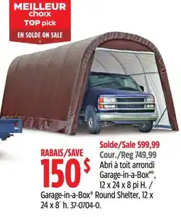 Canadian Tire Shelter Logic Garage-in-a-Box Round Shelter, 12 x 24 x 8' h offer