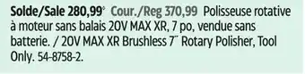 Canadian Tire DeWALT 20V MAX XR Brushless 7˝ Rotary Polisher, Tool Only offer