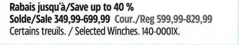 Canadian Tire champion Selected Winches offer