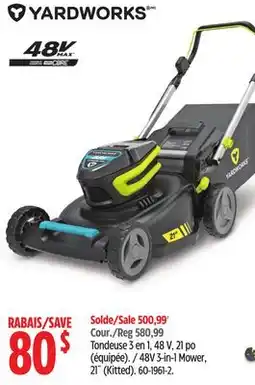 Canadian Tire Yardworks 48V 3-in-1 Mower, 21 (Kitted) offer