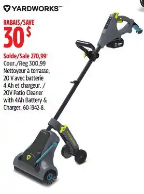 Canadian Tire Yardworks 20V Patio Cleaner with 4Ah Battery & Charger offer
