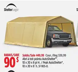 Canadian Tire ShelterLogic Peak AutoShelter, 10x20x8´h offer