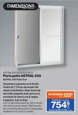 Patrick Morin ASTRAL 540 Patio Door offer