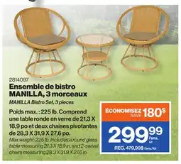 Patrick Morin MANILLA Bistro Set, 3 pieces offer