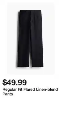 H&M Regular Fit Flared Linen-blend Pants offer