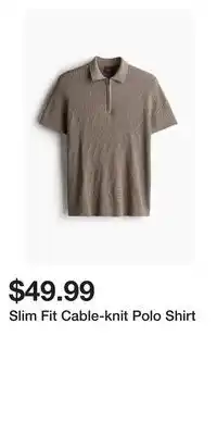 H&M Slim Fit Cable-knit Polo Shirt offer