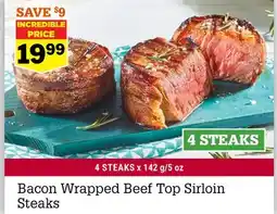 M & M Food Market Bacon Wrapped Beef Top Sirloin Steaks offer