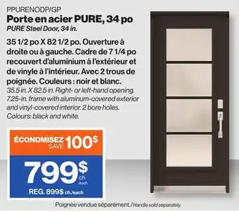 Patrick Morin PURE Steel Door, 34 in offer