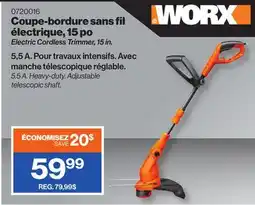 Patrick Morin Worx Electric Cordless Trimmer, 15 in offer