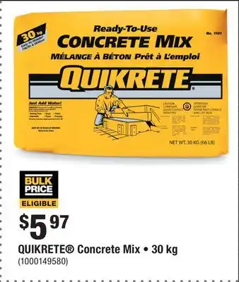 Home Depot QUIKRETE Concrete Mix • 30 kg offer