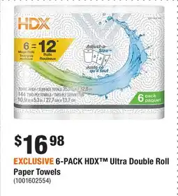 Home Depot EXCLUSIVE 6-PACK HDX Ultra Double Roll Paper Towels offer