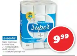 Familiprix essentiel Bathroom tissue, 24 rouleaux doubles or 16 triple rolls offer
