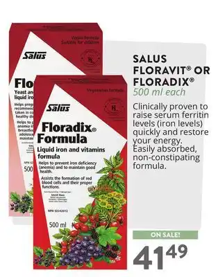 Ki Nature & Santé SALUS FLORAVIT OR FLORADIX offer