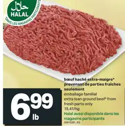 L'Intermarché BŒUF HACHÉ EXTRA-MAIGRE* PROVENANT DE PARTIES FRAÎCHES SEULEMENT offer